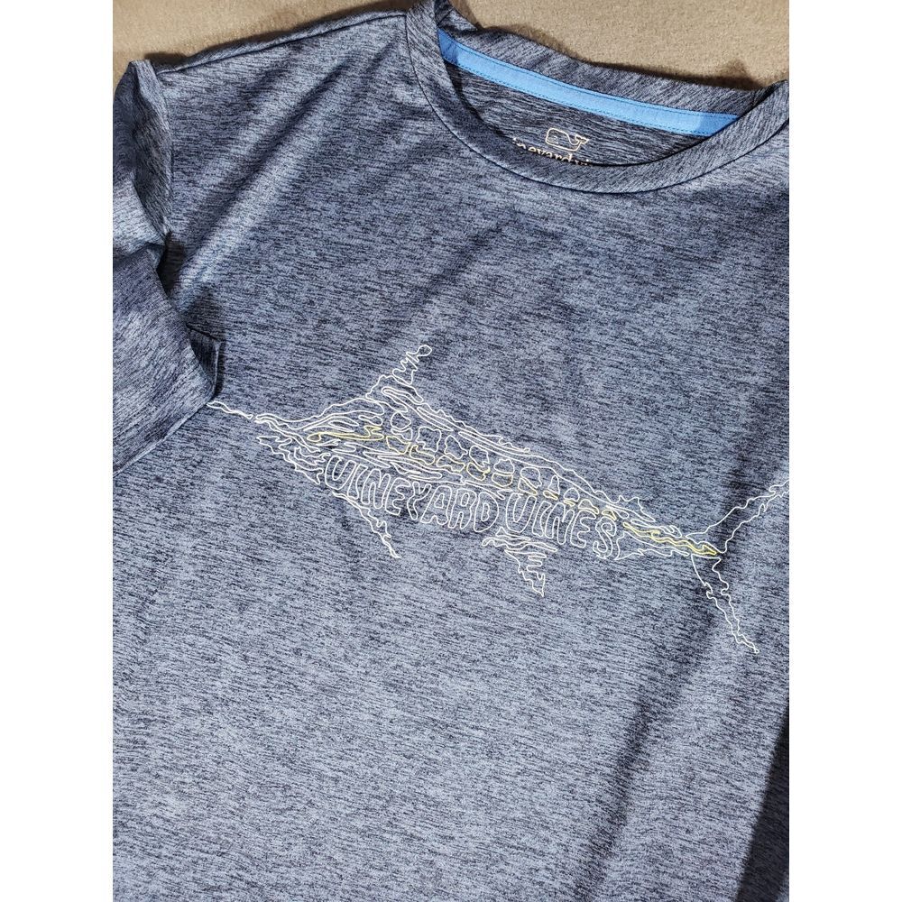 Vineyard Vines Performance Poly Spandex Short Sleeve  Blue T Shirt Mens XS